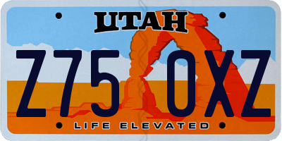 UT license plate Z750XZ
