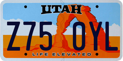 UT license plate Z750YL