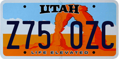 UT license plate Z750ZC