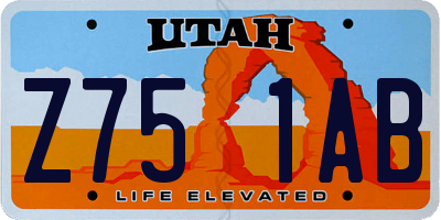 UT license plate Z751AB