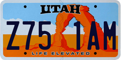 UT license plate Z751AM