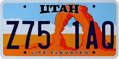 UT license plate Z751AQ