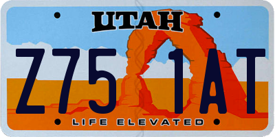 UT license plate Z751AT