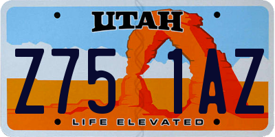 UT license plate Z751AZ