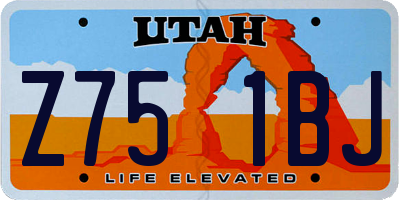 UT license plate Z751BJ