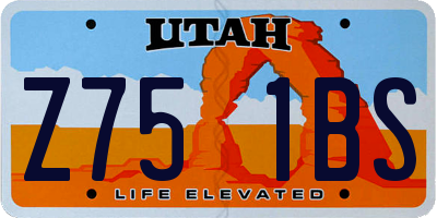 UT license plate Z751BS