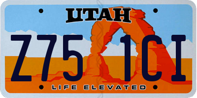 UT license plate Z751CI