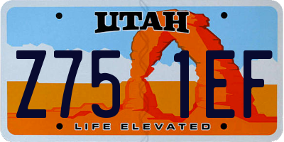 UT license plate Z751EF
