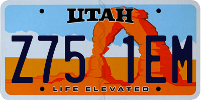 UT license plate Z751EM