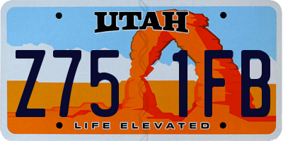 UT license plate Z751FB