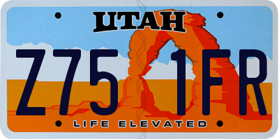 UT license plate Z751FR