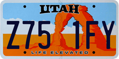 UT license plate Z751FY