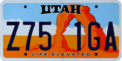 UT license plate Z751GA