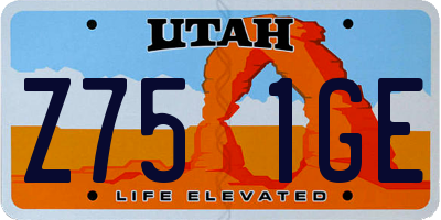 UT license plate Z751GE