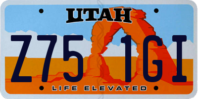 UT license plate Z751GI