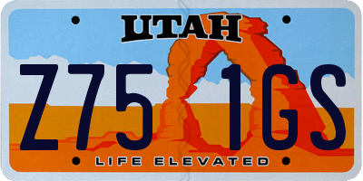 UT license plate Z751GS