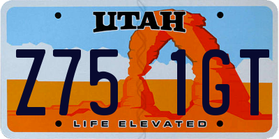 UT license plate Z751GT
