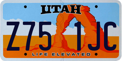 UT license plate Z751JC