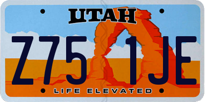 UT license plate Z751JE