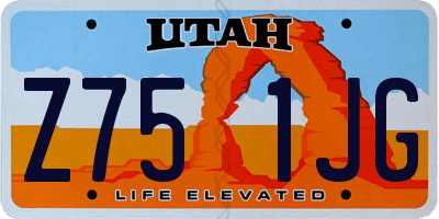 UT license plate Z751JG