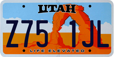 UT license plate Z751JL