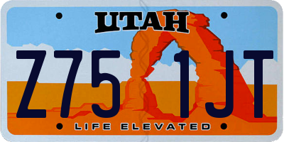 UT license plate Z751JT