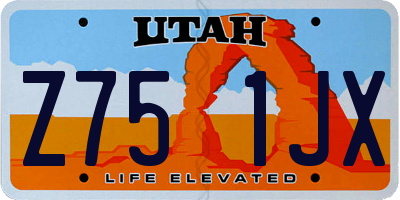 UT license plate Z751JX