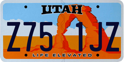 UT license plate Z751JZ