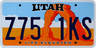 UT license plate Z751KS