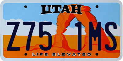 UT license plate Z751MS