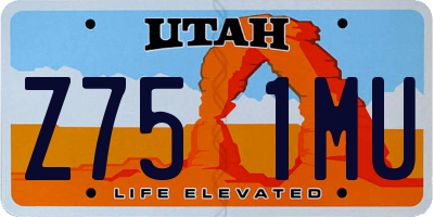 UT license plate Z751MU
