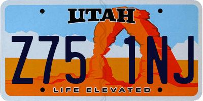 UT license plate Z751NJ