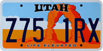 UT license plate Z751RX