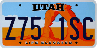 UT license plate Z751SC