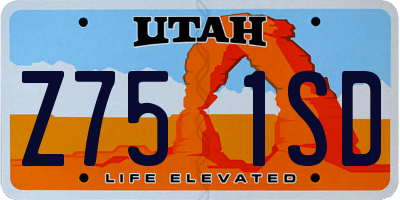 UT license plate Z751SD