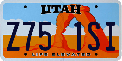UT license plate Z751SI