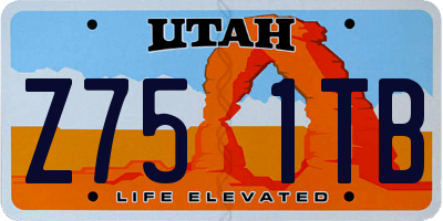 UT license plate Z751TB