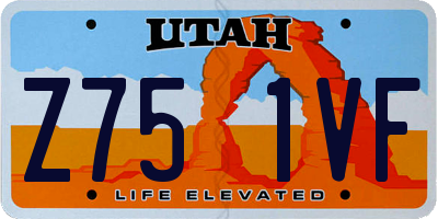 UT license plate Z751VF