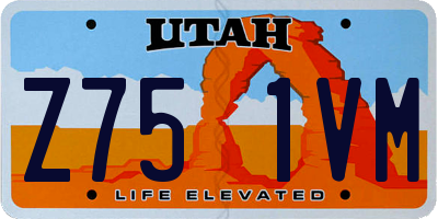 UT license plate Z751VM