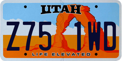 UT license plate Z751WD