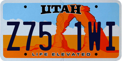 UT license plate Z751WI