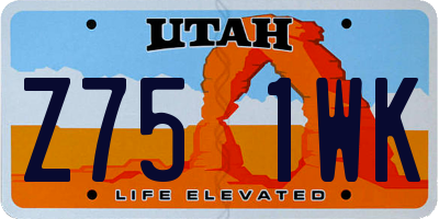 UT license plate Z751WK