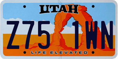 UT license plate Z751WN