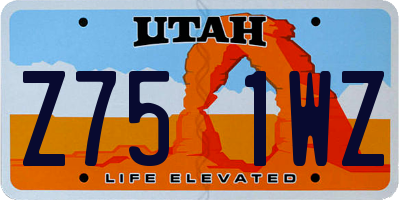 UT license plate Z751WZ