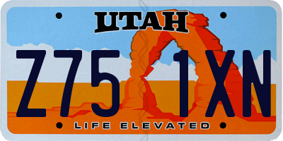 UT license plate Z751XN