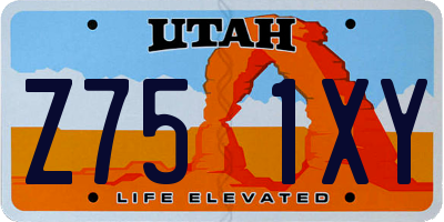 UT license plate Z751XY