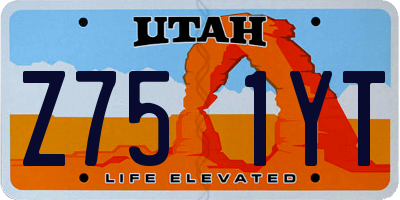 UT license plate Z751YT