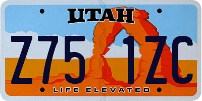 UT license plate Z751ZC