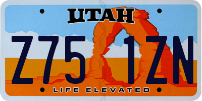 UT license plate Z751ZN