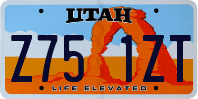 UT license plate Z751ZT